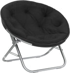 Urban Lifestyle Faux Fur Saucer Chair, One Size, Black