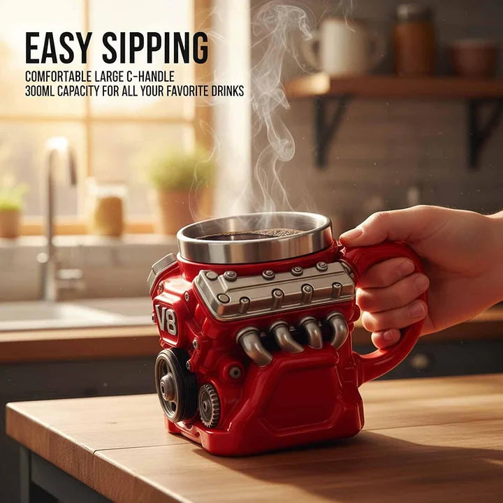 🔥LAST DAY 49% OFF🔥-Retro Engine Coffee Mug, V8 Engines Stainless Steel Cup