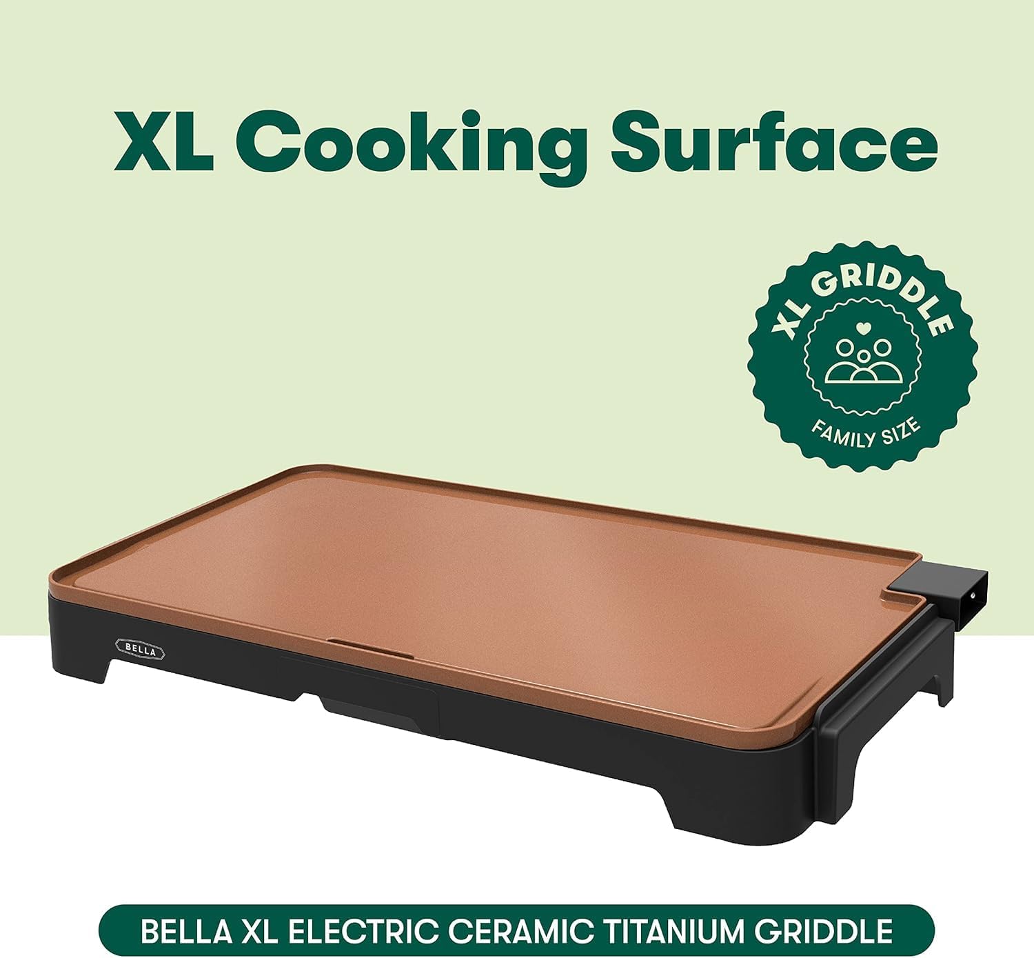 bella XL Electric Ceramic Titanium Griddle
