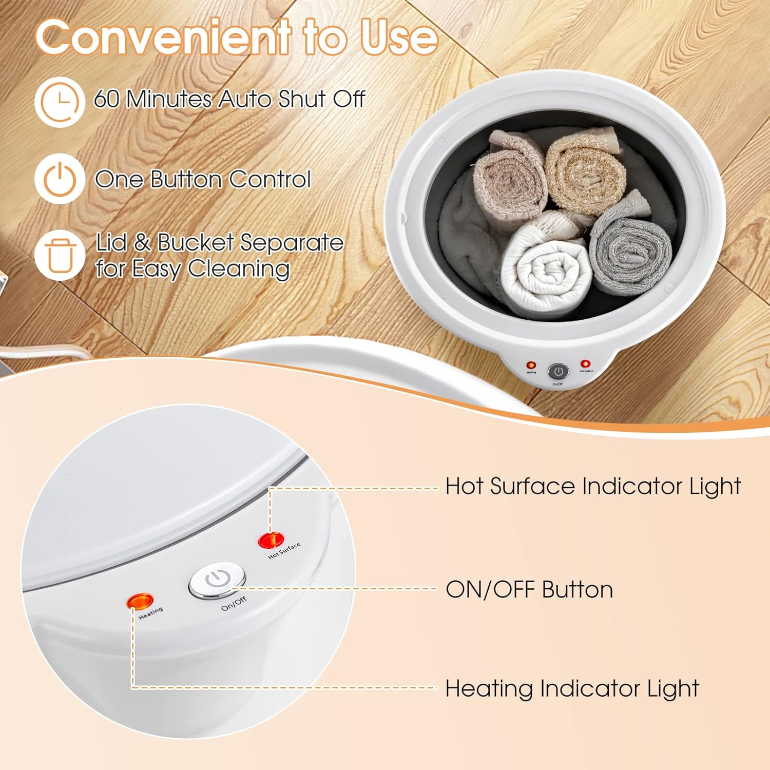 Tangkula Towel Warmer Bucket, 20L Luxury Towel Warmer with Fragrance Holder