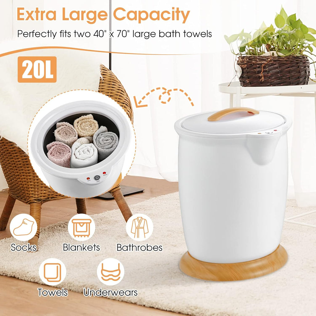 Tangkula Towel Warmer Bucket, 20L Luxury Towel Warmer with Fragrance Holder