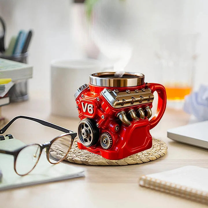 🔥LAST DAY 49% OFF🔥-Retro Engine Coffee Mug, V8 Engines Stainless Steel Cup
