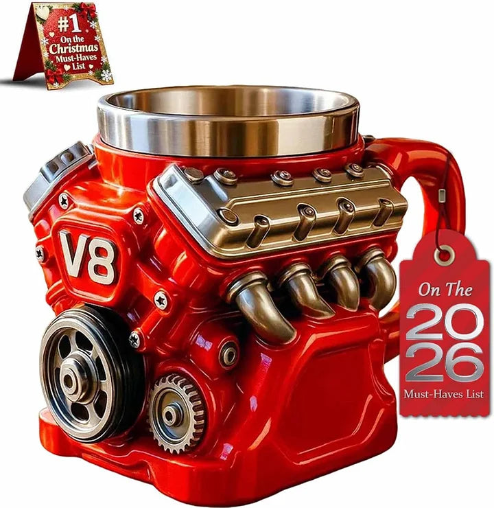 🔥LAST DAY 49% OFF🔥-Retro Engine Coffee Mug, V8 Engines Stainless Steel Cup